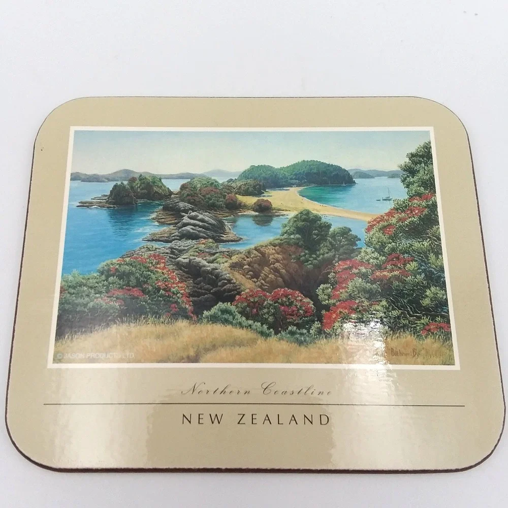 Jason Coasters Northern Coastline‎ New Zealand Cork Back Drink Coasters Set of 6